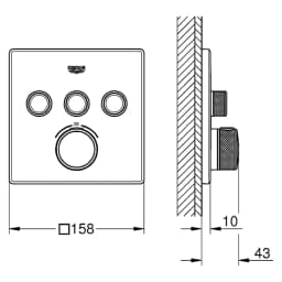 Grohe Grohtherm SmartControl Antrasit Termostatik Batarya görsel 2