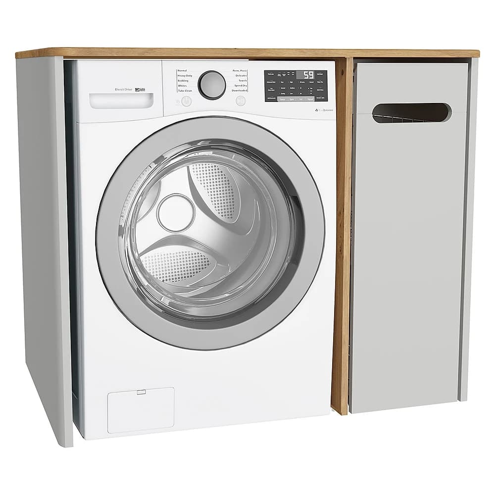 Vitra Sento 105 Cm Mat Gri Kirli Sepetli Kulpsuz Yerden Çamaşır Makinesi Dolabı
