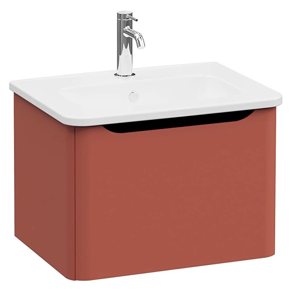 Vitra Integra Round 60 Cm Mat Kırmızı Tek Çekmeceli Lavabo Dolabı