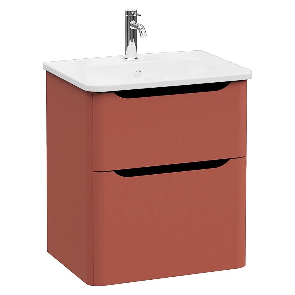 Vitra Integra Round 60 Cm Mat Kırmızı İki Çekmeceli Lavabo Dolabı