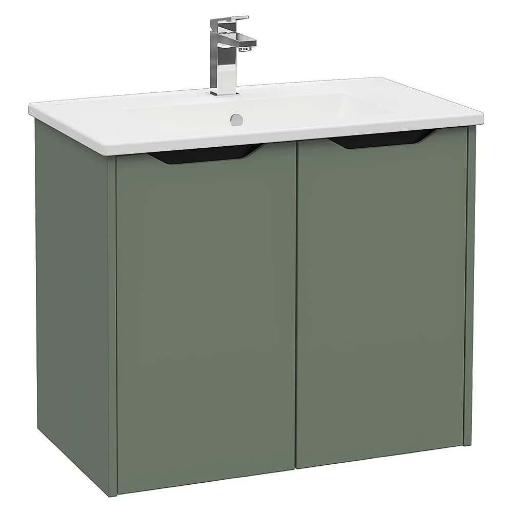 Vitra Integra Square 80 Cm Mat Yeşil İki Kapaklı Lavabo Dolabı