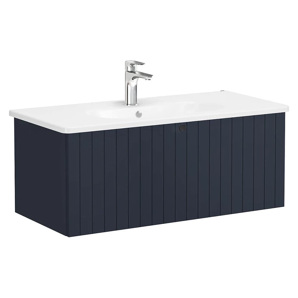 Vitra Root Groove 100 Cm Mat Lacivert Tek Çekmeceli Lavabo Dolabı
