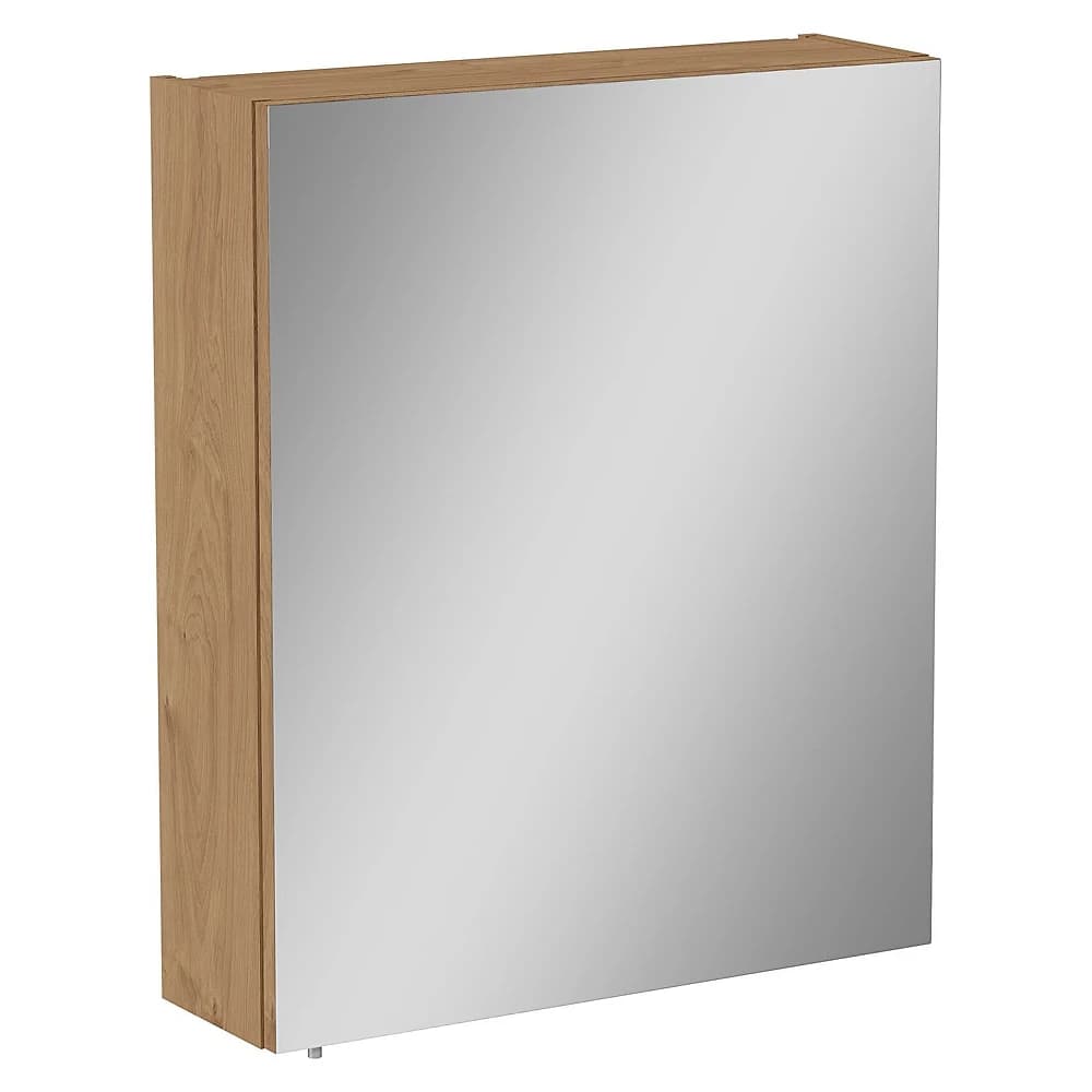 Vitra Mia Asimetrik 60 Cm Altın Meşe Tek Kapaklı Sağ Dolaplı Ayna