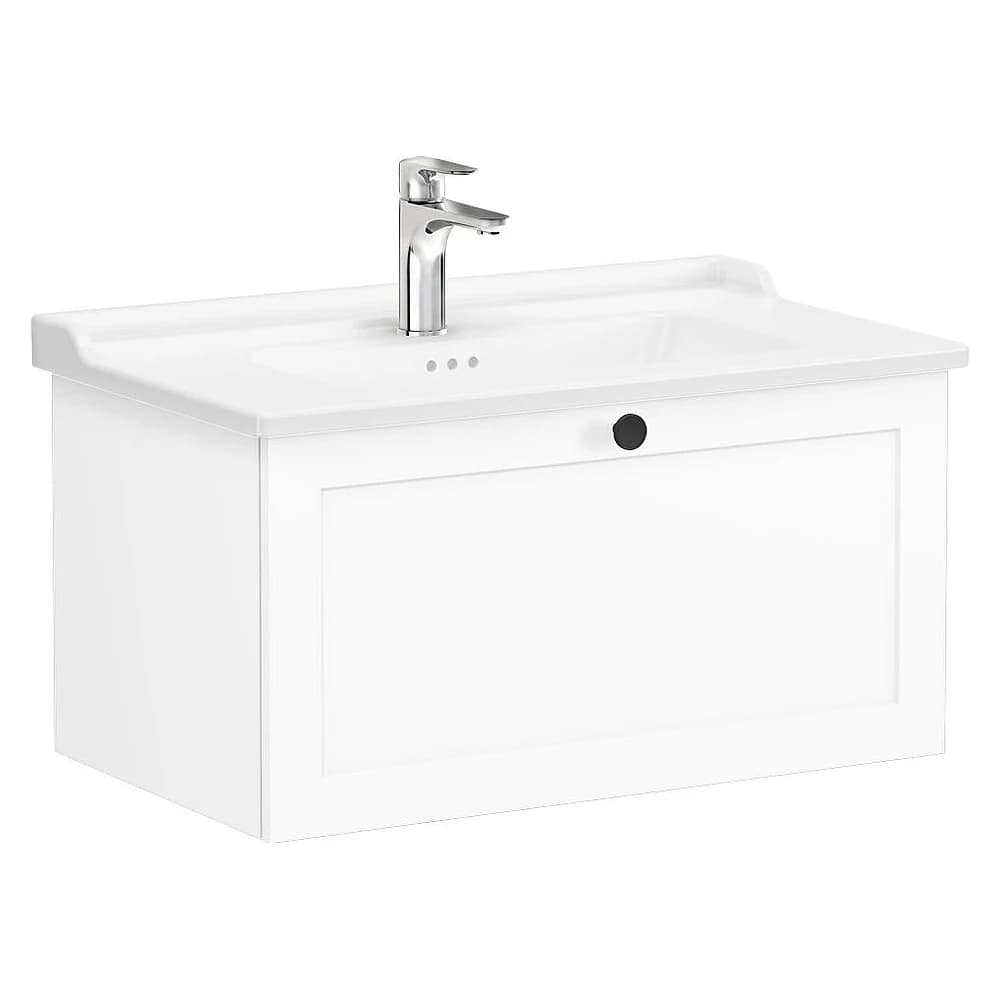 Vitra Root Classic 80 Cm Mat Beyaz Tek Çekmeceli Lavabo Dolabı