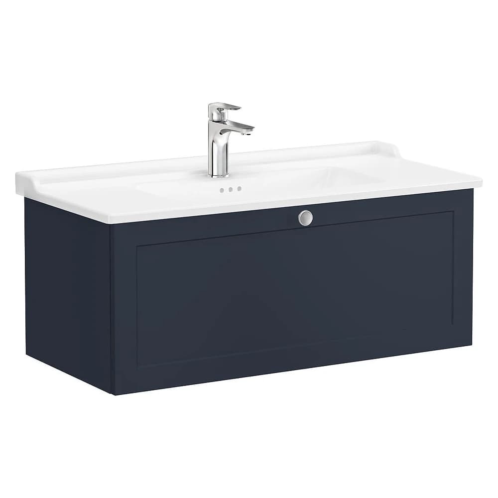 Vitra Root Classic 100 Cm Mat Lacivert Tek Çekmeceli Lavabo Dolabı