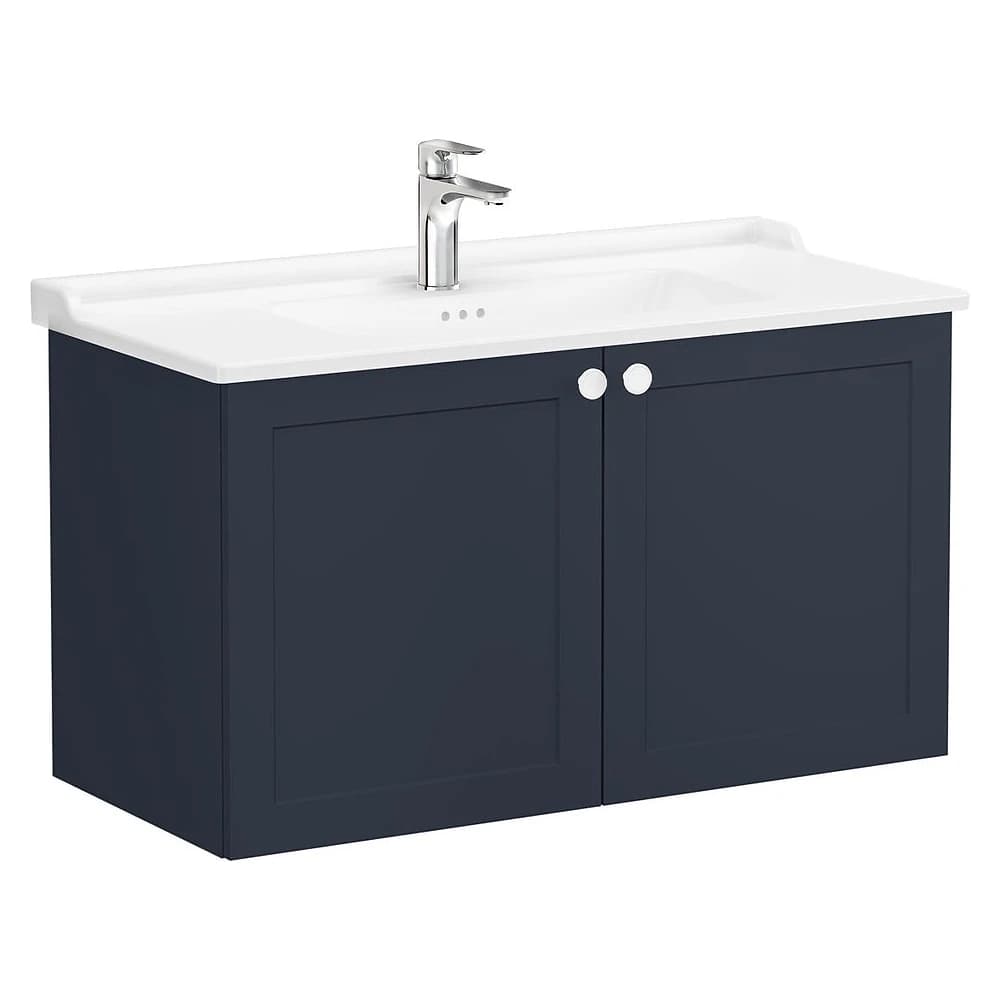 Vitra Root Classic 100 Cm Mat Lacivert İki Kapaklı Lavabo Dolabı