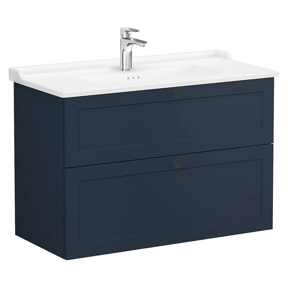 Vitra Root Classic 100 Cm Mat Lacivert İki Çekmeceli Lavabo Dolabı