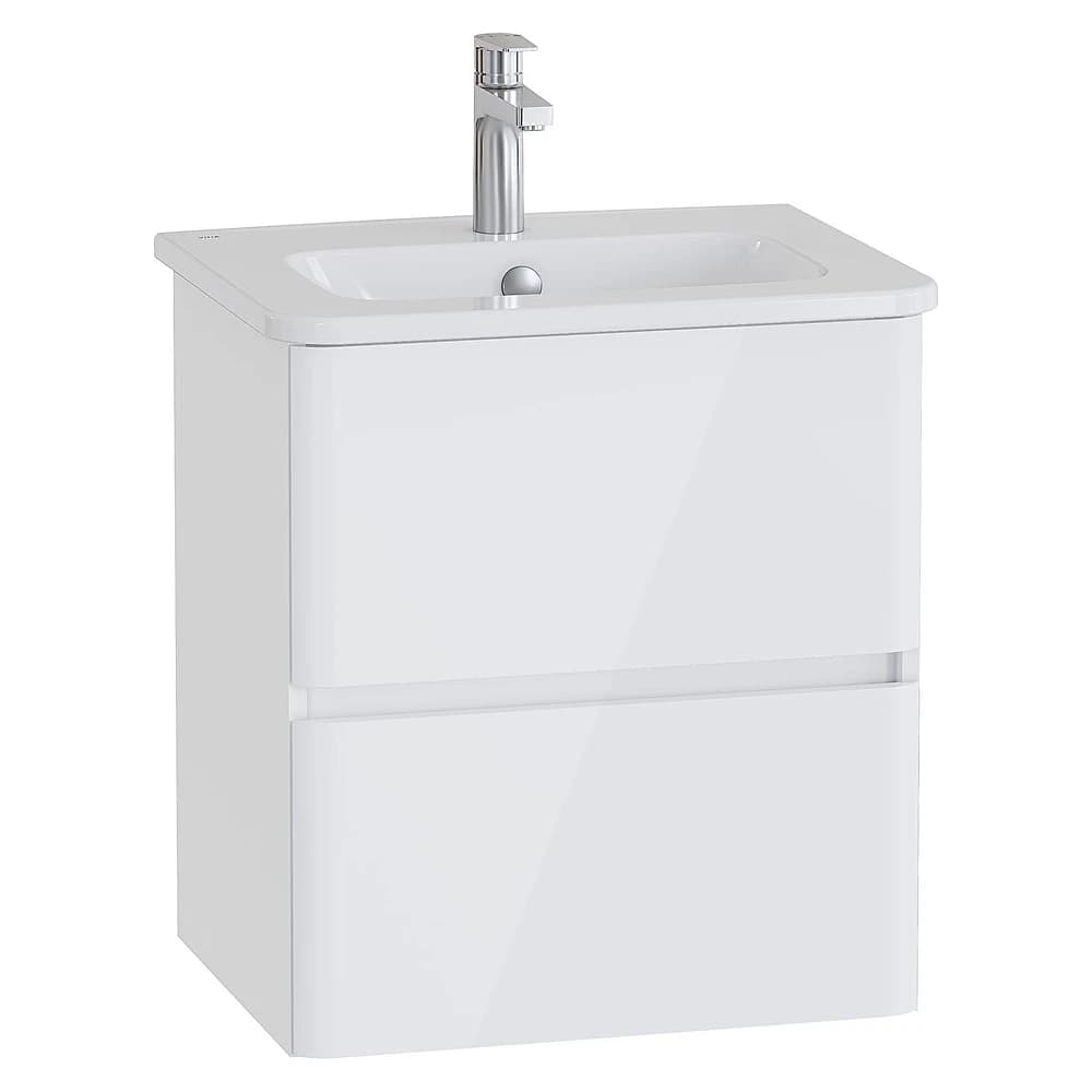 Vitra Mia Plus Round 60 Cm Parlak Beyaz İki Çekmeceli Lavabo Dolabı