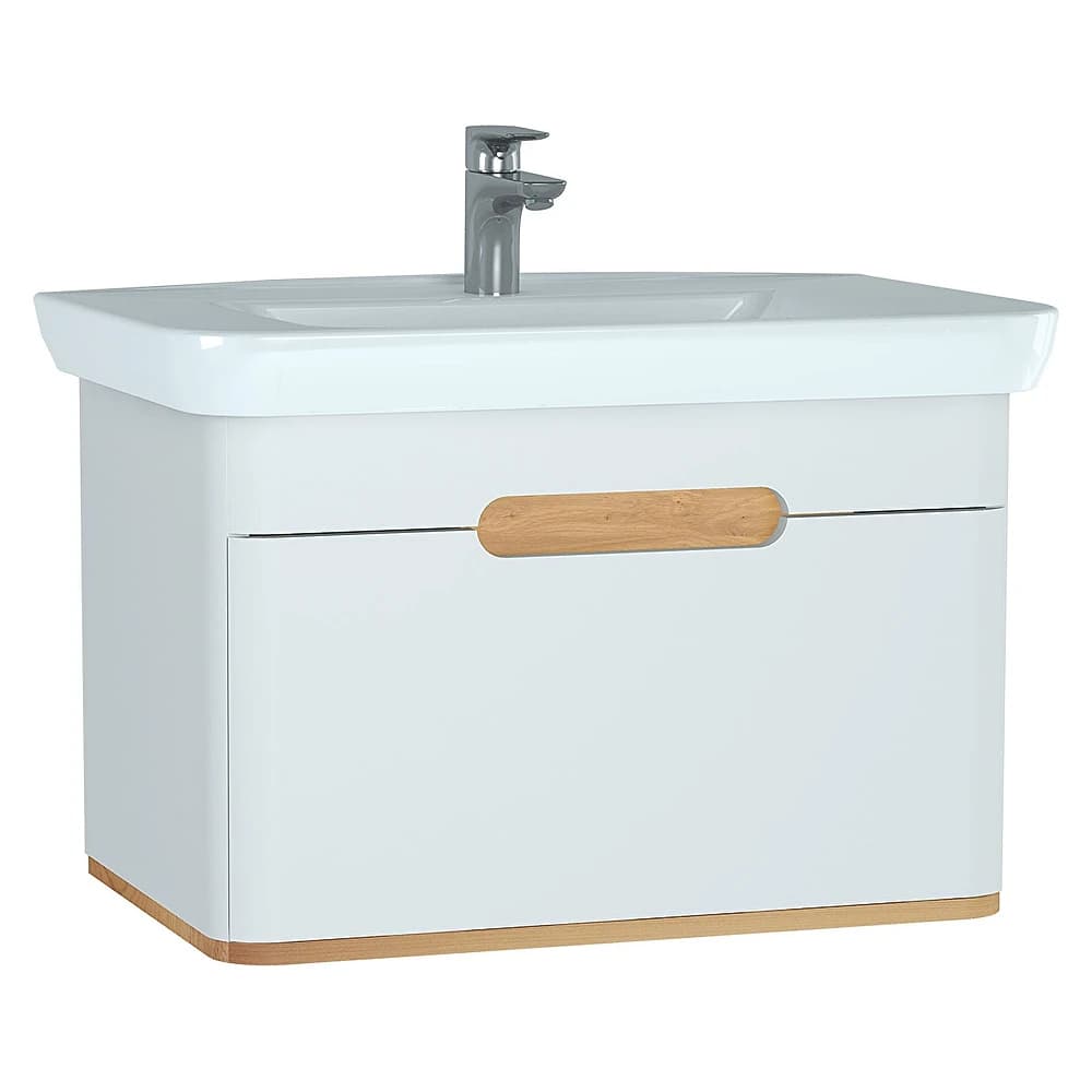 Vitra Sento 80 Cm Mat Beyaz Bir Çekmeceli Aydınlatmalı Lavabo Dolabı