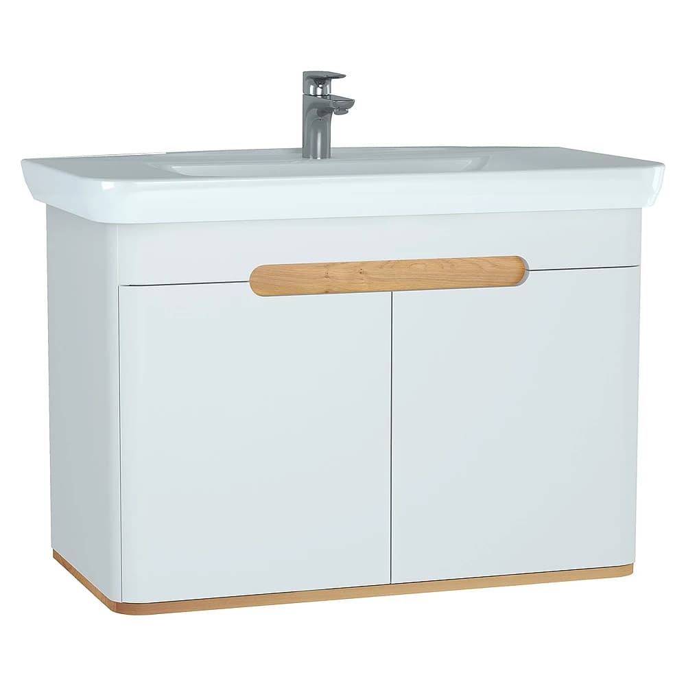 Vitra Sento 100 Cm Mat Beyaz İki Kapaklı Aydınlatmalı Lavabo Dolabı