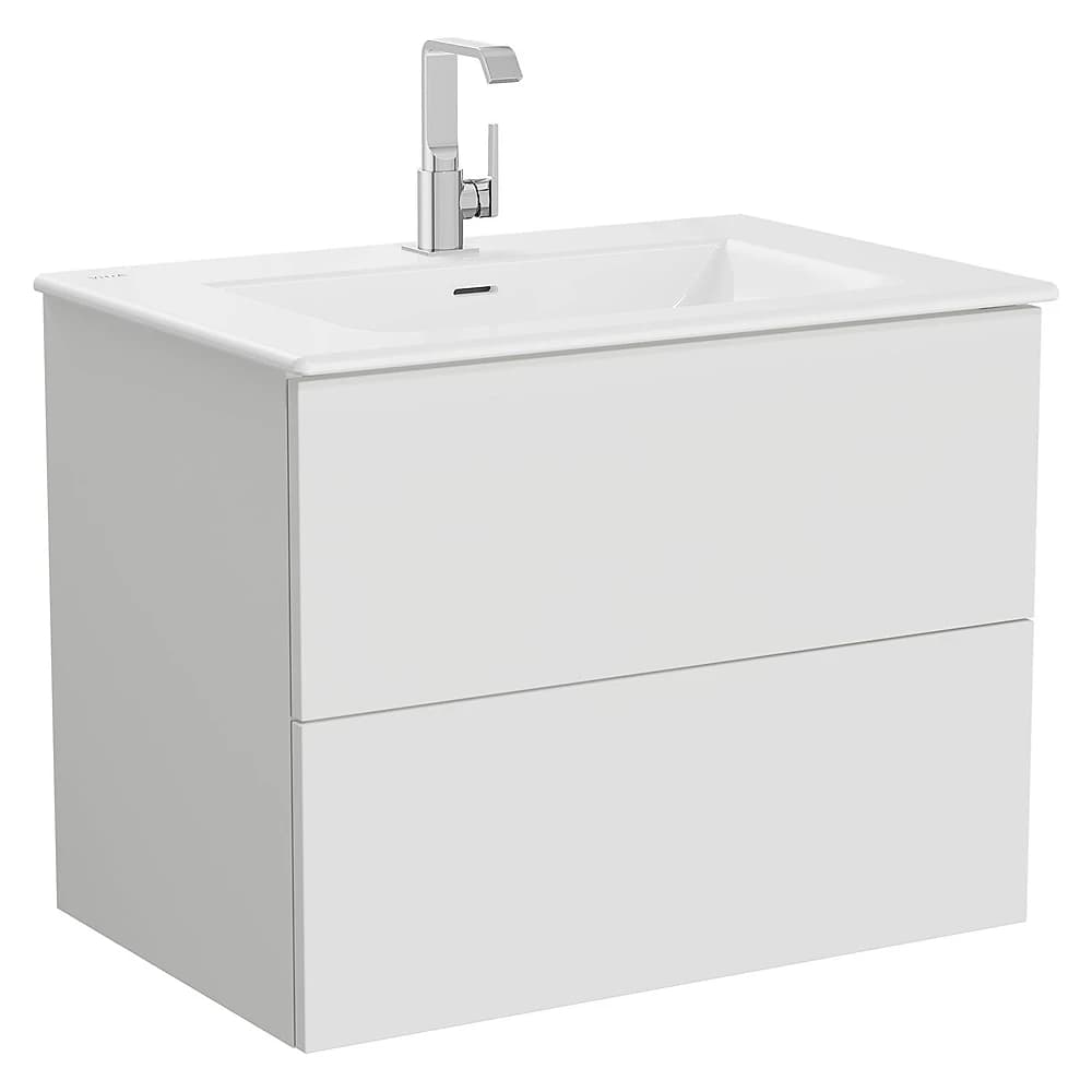 Vitra Metropole Pure 80 Cm Mat Açık Gri İki Çekmeceli Aydınlatmalı Lavabo Dolabı