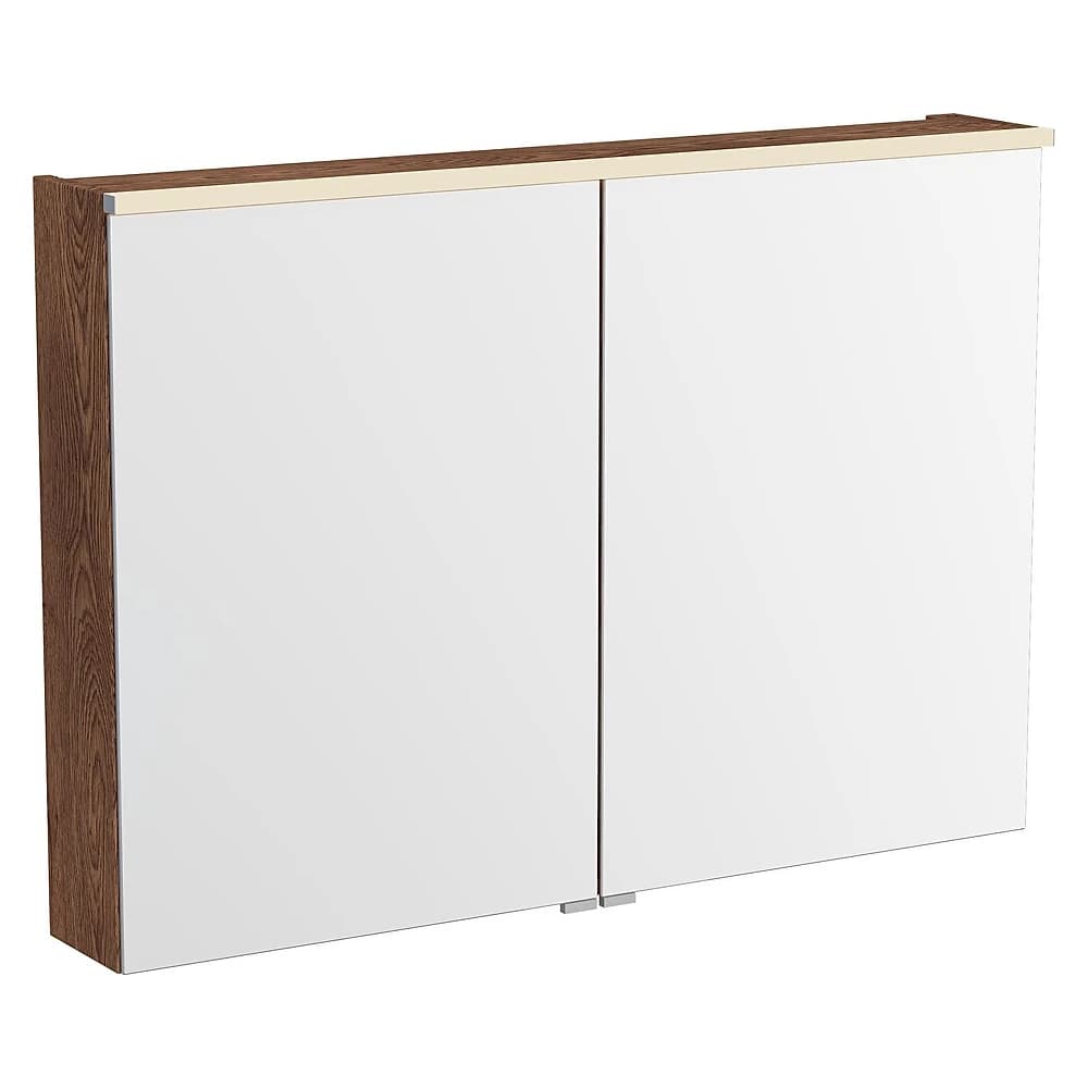 Vitra Metropole Edge 100 Cm Ceviz İki Kapaklı Aydınlatmalı Dolaplı Ayna