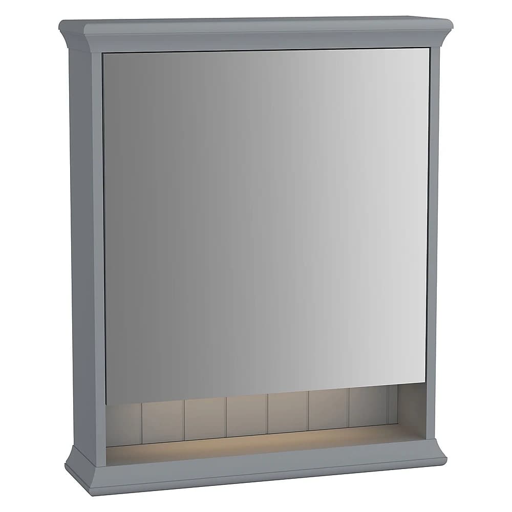 Vitra Valarte 65 Cm Mat Gri Tek Kapaklı Aydınlatmalı Sol Dolaplı Ayna