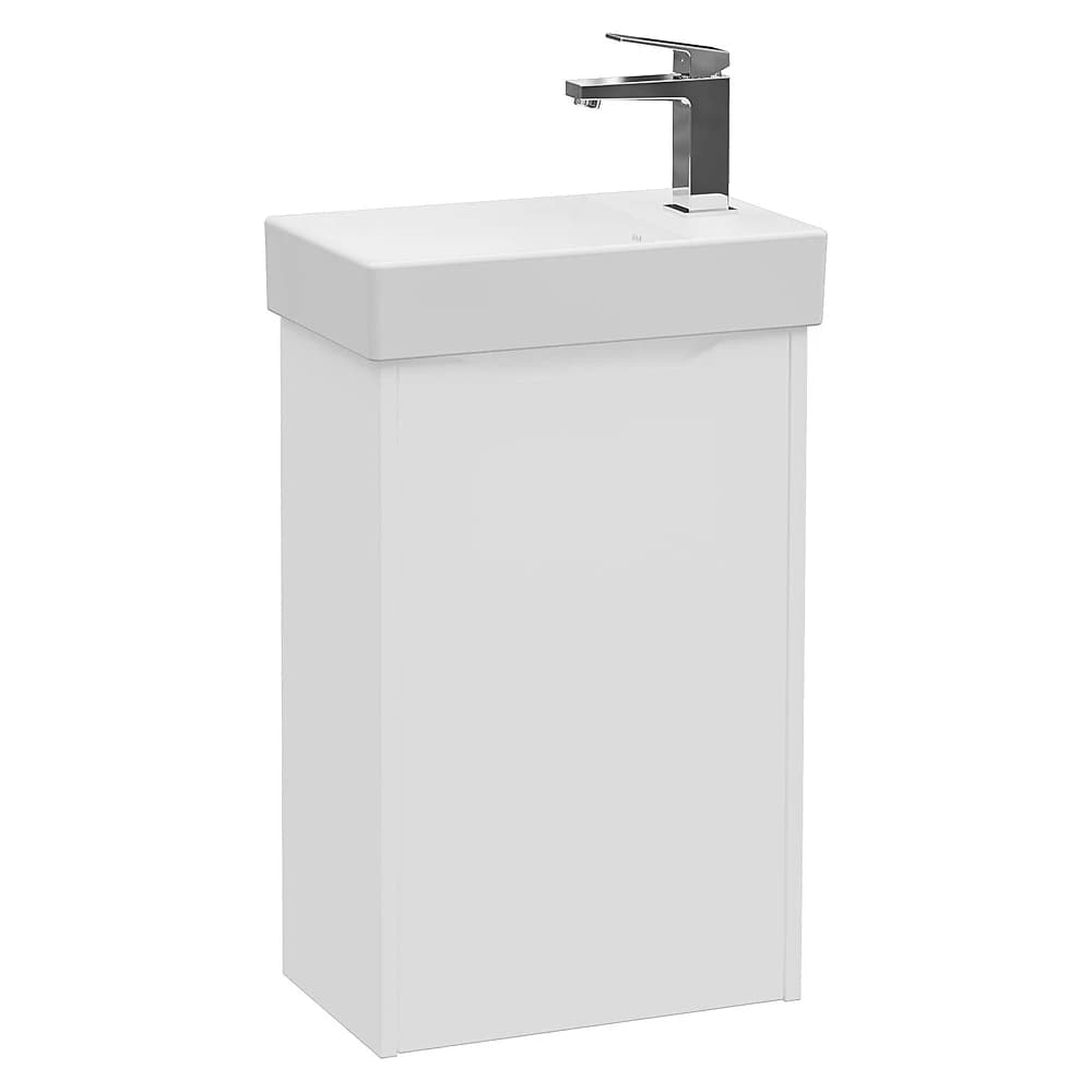 Vitra Integra Square 45 Cm Mat Beyaz Dar Tek Kapaklı Sağ Lavabo Dolabı