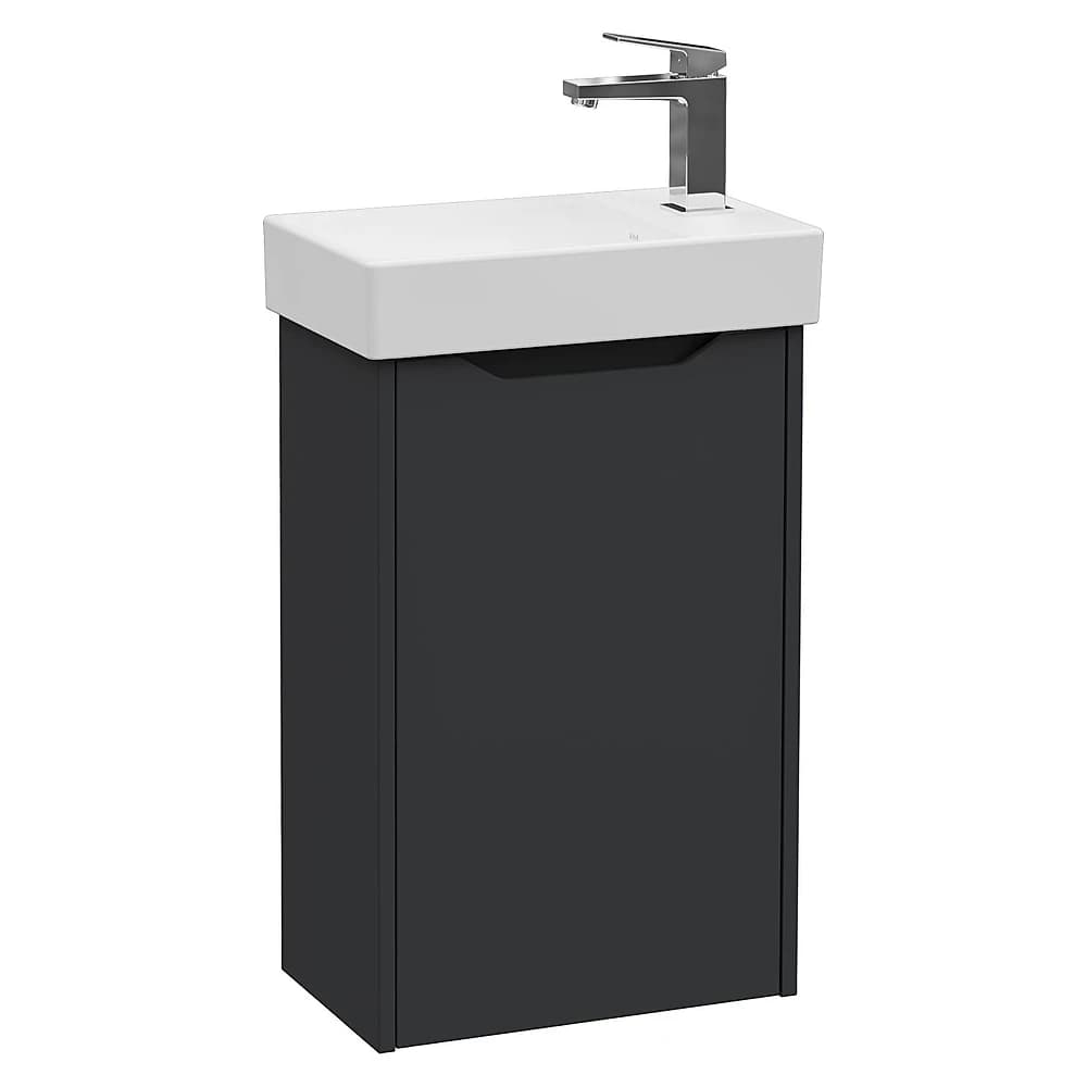 Vitra Integra Square 45 Cm Mat Grafit Dar Tek Kapaklı Sağ Lavabo Dolabı