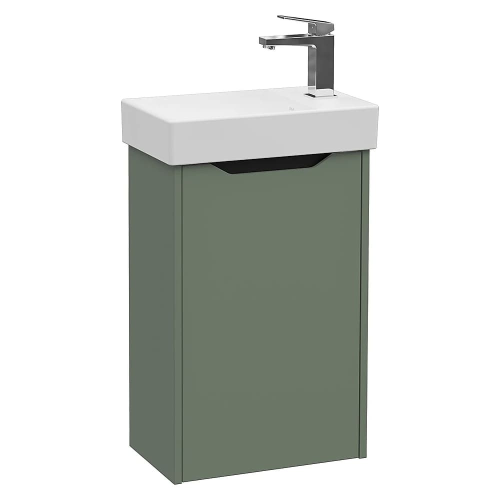 Vitra Integra Square 45 Cm Mat Yeşil Dar Tek Kapaklı Sağ Lavabo Dolabı