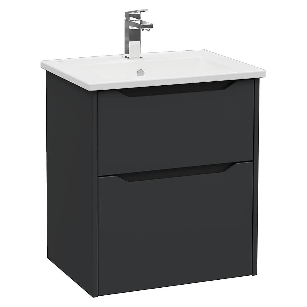 Vitra Integra Square 60 Cm Mat Grafit İki Çekmeceli Lavabo Dolabı
