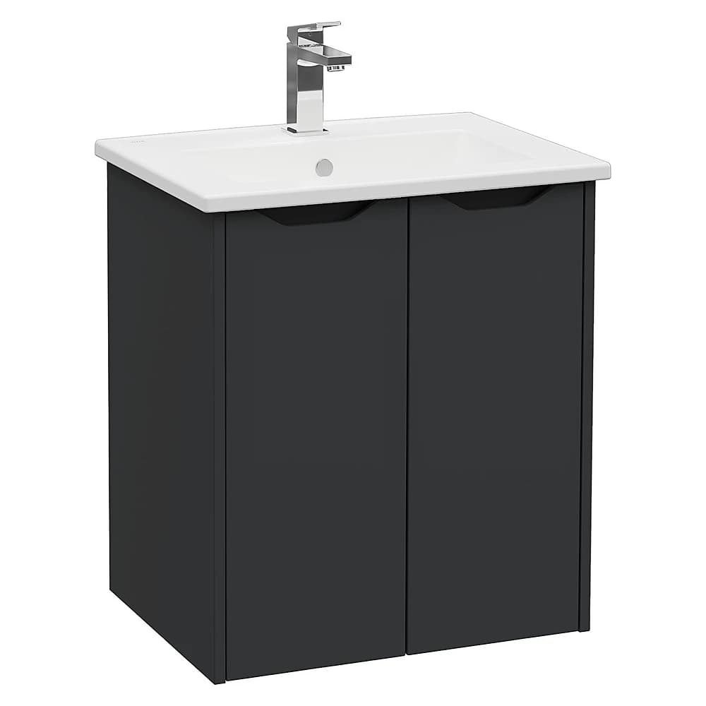 Vitra Integra Square 60 Cm Mat Grafit İki Kapaklı Lavabo Dolabı