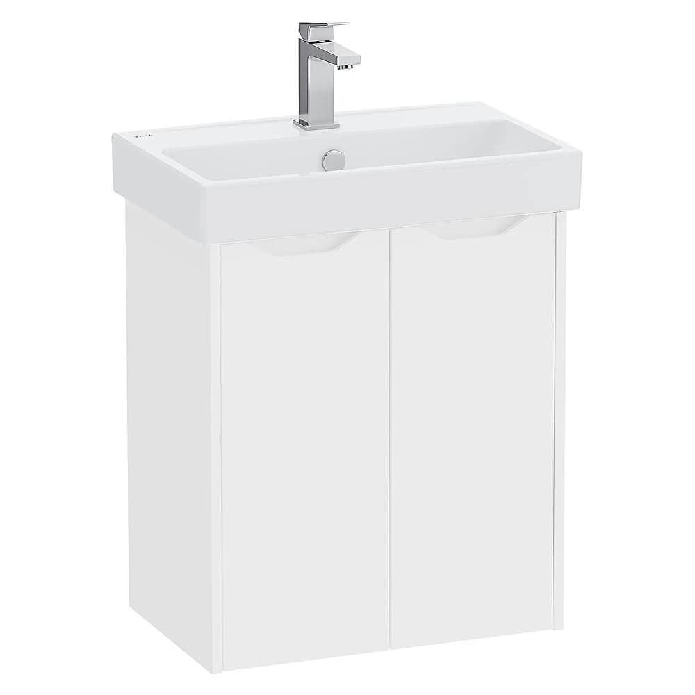 Vitra Integra Square 60 Cm Mat Beyaz Dar İki Kapaklı Lavabosuz Dolap