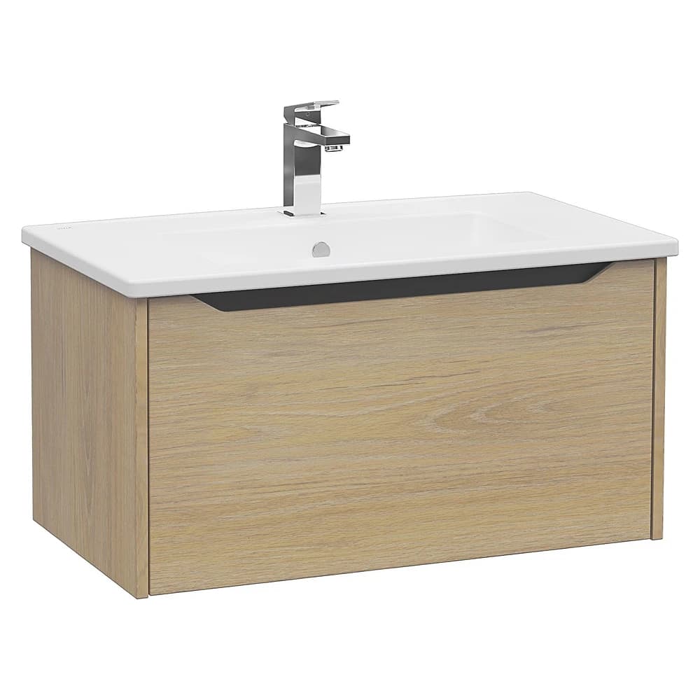 Vitra Integra Square 80 Cm Altın Meşe Tek Çekmeceli Lavabo Dolabı