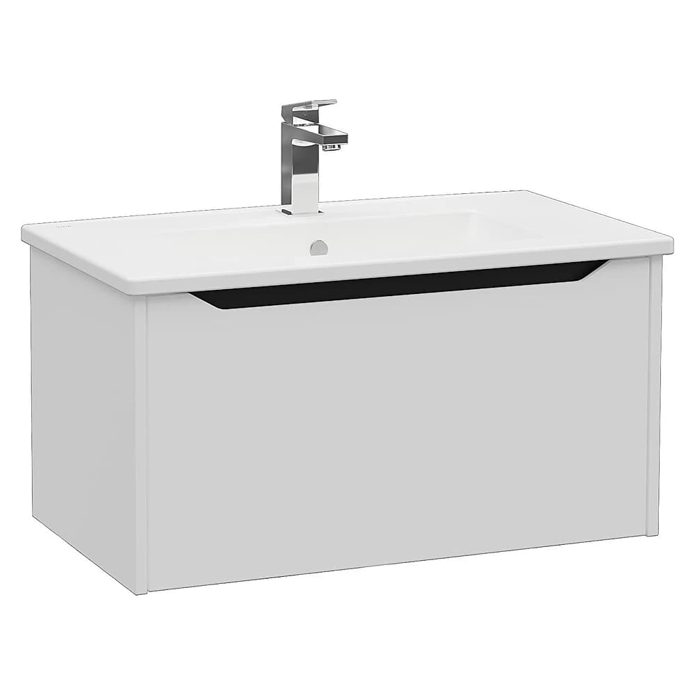 Vitra Integra Square 80 Cm Mat Açık Gri Tek Çekmeceli Lavabo Dolabı