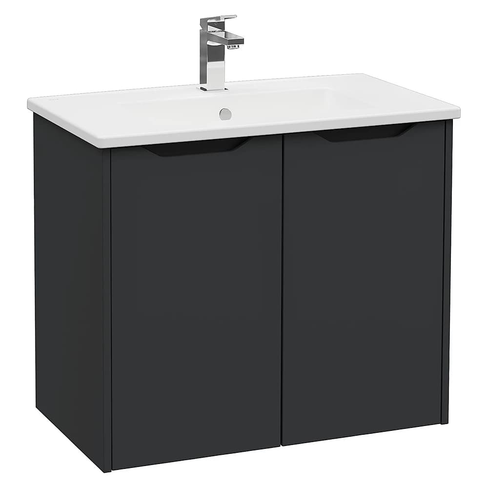 Vitra Integra Square 80 Cm Mat Grafit İki Kapaklı Lavabo Dolabı