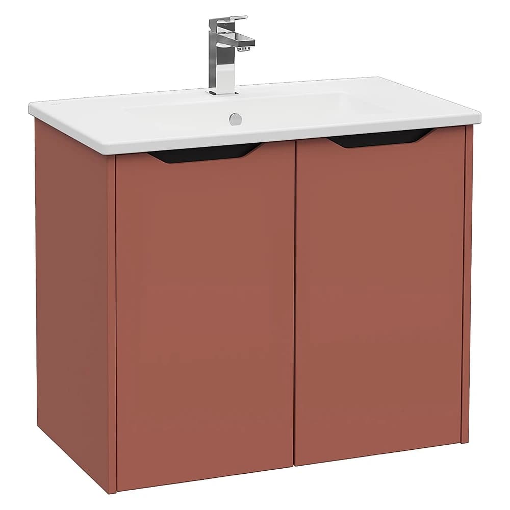 Vitra Integra Square 80 Cm Mat Kırmızı İki Kapaklı Lavabo Dolabı