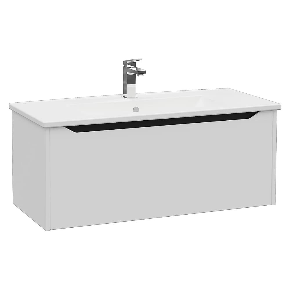 Vitra Integra Square 100 Cm Mat Açık Gri Tek Çekmeceli Lavabo Dolabı