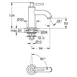 Grohe Atrio New Classic Antrasit Fırçalanmış Lavabo Bataryası görsel 2