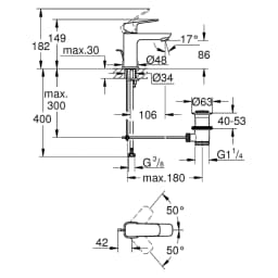 Grohe Cubeo Krom S Lavabo Bataryası görsel 2