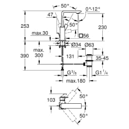 Grohe Allure New Paslanmaz Çelik Fırçalanmış L Lavabo Bataryası görsel 2