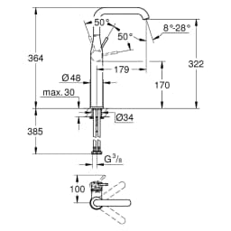 Grohe Essence New Bronz Fırçalanmış XL Lavabo Bataryası görsel 2