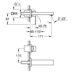 Grohe Eurocube Antrasit Fırçalanmış S Lavabo Bataryası görsel 2