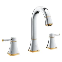 Grohe Grandera Krom Altın 3 Delikli L Lavabo Bataryası görsel 1