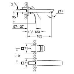 Grohe Cubeo Siyah Ankastre M Lavabo Bataryası görsel 2