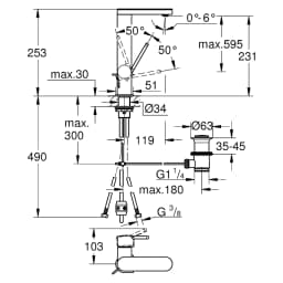 Grohe Plus 2019 Paslanmaz Çelik Fırçalanmış L Lavabo Bataryası görsel 2