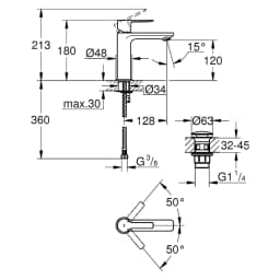 Grohe Lineare New Siyah S Lavabo Bataryası görsel 2