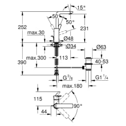 Grohe Lineare New Siyah L Lavabo Bataryası görsel 2