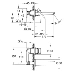 Grohe BauLoop 2020 Krom İki Delikli Lavabo Bataryası görsel 2
