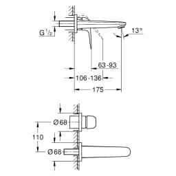 Grohe EuroPro Krom İki Delikli Lavabo Bataryası görsel 2