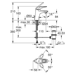 Grohe Eurostyle 2015 Krom S Lavabo Bataryası görsel 2