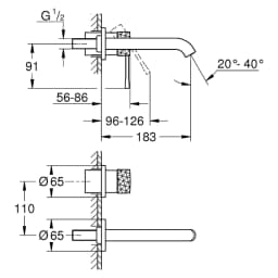 Grohe Essence New Altın Fırçalanmış Ankastre M Lavabo Bataryası görsel 2