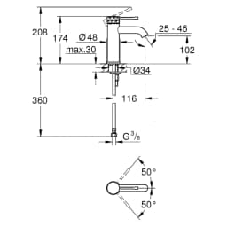 Grohe Essence New Krom Süzgeçsiz S Lavabo Bataryası görsel 2