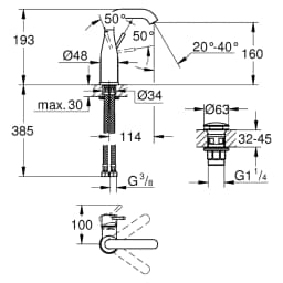 Grohe Essence New Krom Bas-Aç Süzgeç M Lavabo Bataryası görsel 2