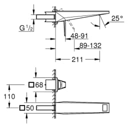 Grohe Allure Brilliant Krom Ankastre Attica M Lavabo Bataryası görsel 2
