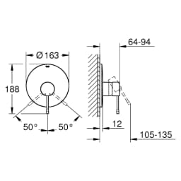 Grohe Essence New Antrasit Fırçalanmış Duvardan Banyo Bataryası görsel 2