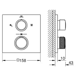 Grohe Allure New Paslanmaz Çelik Fırçalanmış Duvardan Termostatik Batarya görsel 2