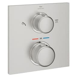 Grohe Allure New Paslanmaz Çelik Fırçalanmış Duvardan Termostatik Batarya görsel 1