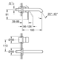 Grohe Essence New Siyah Ankastre M Termostatik Batarya görsel 2
