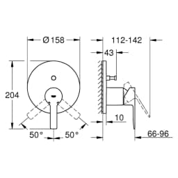 Grohe Lineare New Siyah Duvardan Termostatik Batarya görsel 2